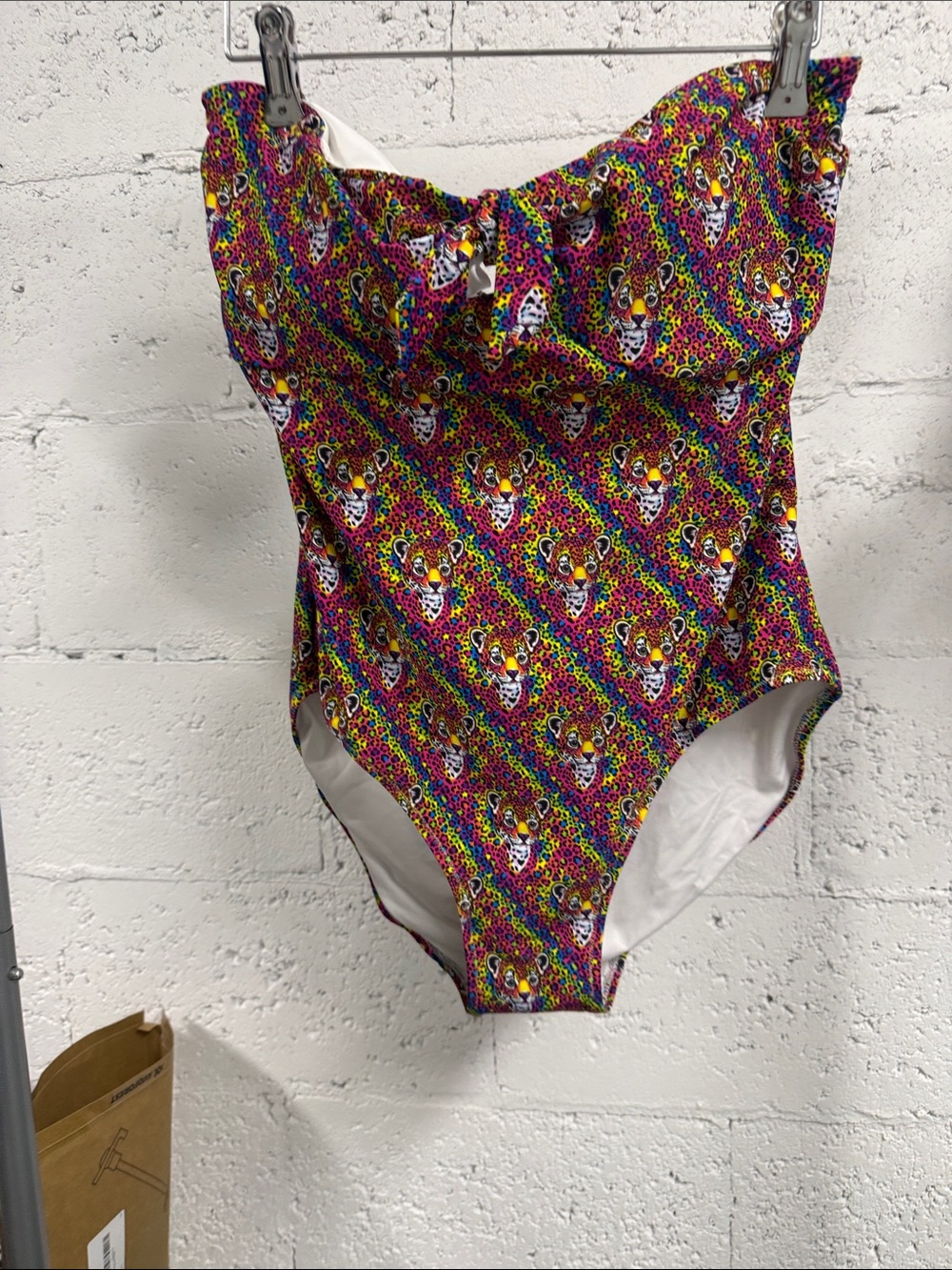 LISA FRANK Posh Peanut Multicolor Leopard Print One-Piece Swimsuit XL
